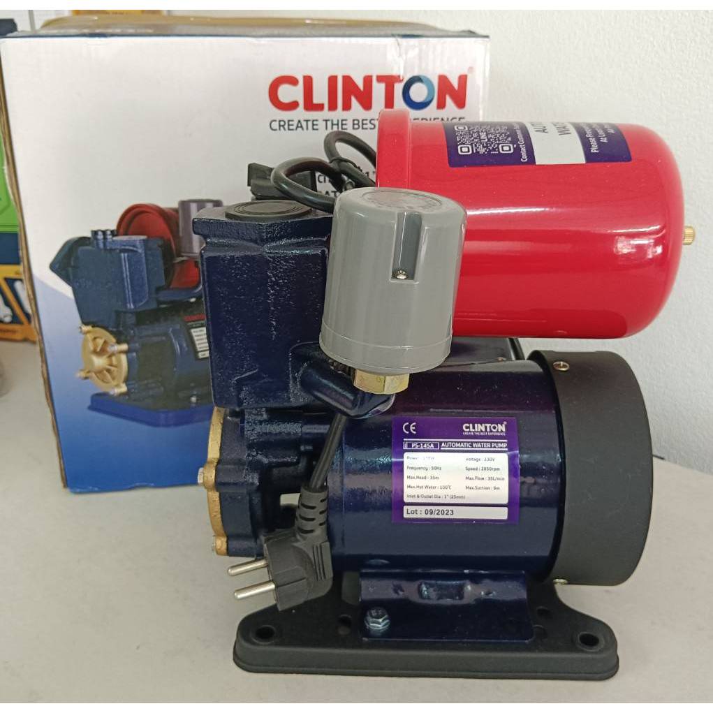 ปั๊มน้ำอัตโนมัติ คุณภาพ 370 วัตต์ CLINTON (คลินตัน) 1นิ้ว รุ่น PS-145A