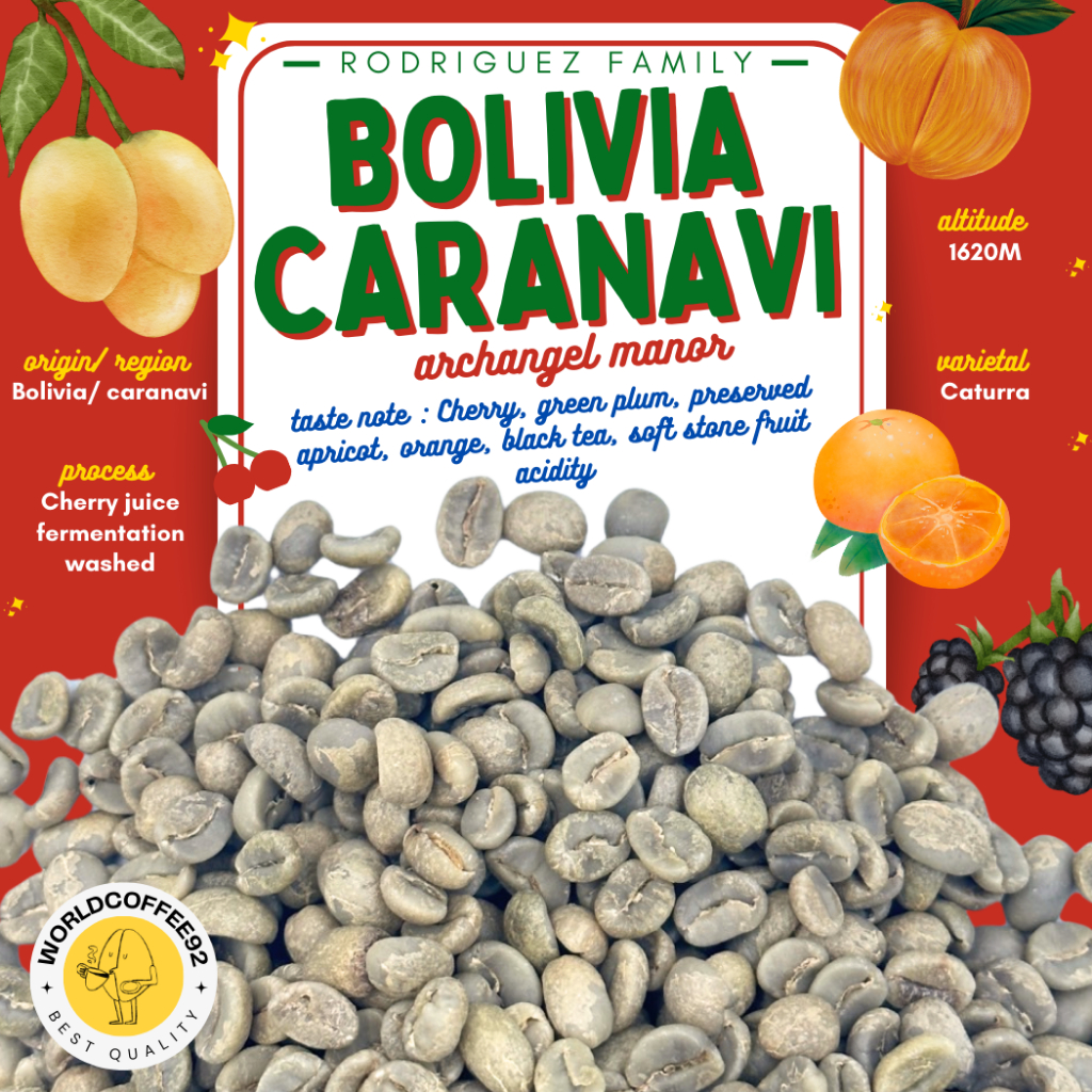 🚚พร้อมส่ง💯 เมล็ดกาแฟดิบ Bolivia Caranavi cherry juice fermentation washed process/ เมล็ดกาแฟนอก/ เมล
