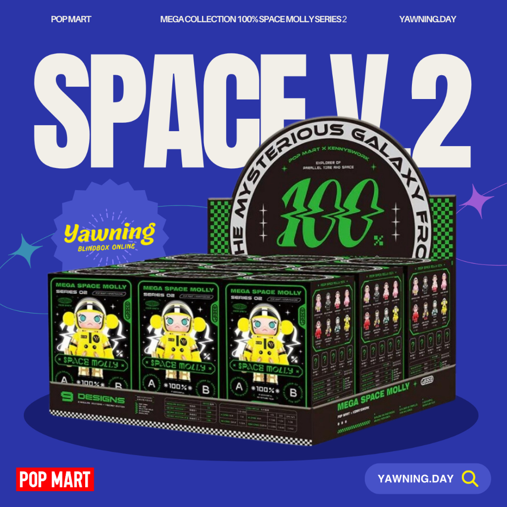 (พร้อมส่งวันนี้ ) POPMART ยกกล่อง Molly Space V.2 ยกกล่อง ยก box ซีลเรียบร้อย ไม่แกะ ได้ครบทุกกล่อง