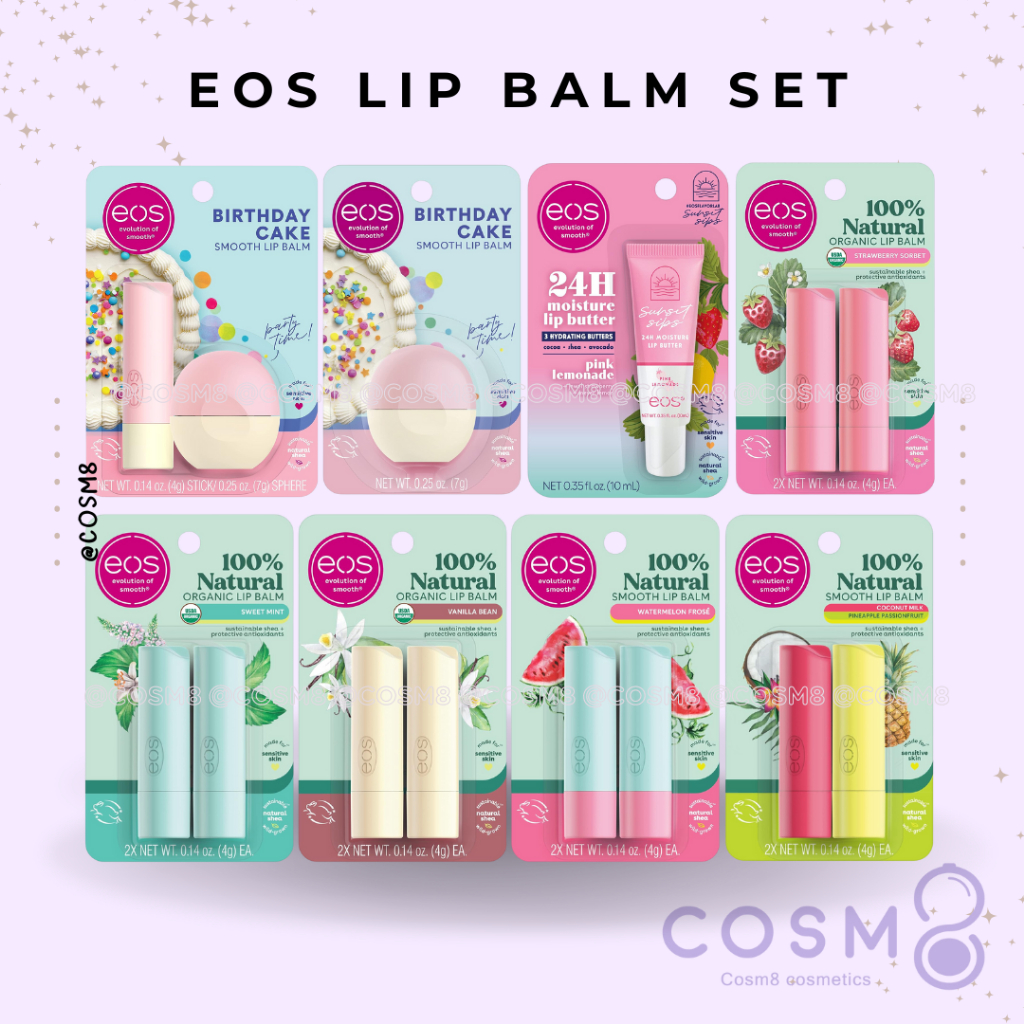 [ลด30% ใช้โค้ดไลฟ์/Shopee Video]ลิปบาล์ม EOS Lip Balm Set