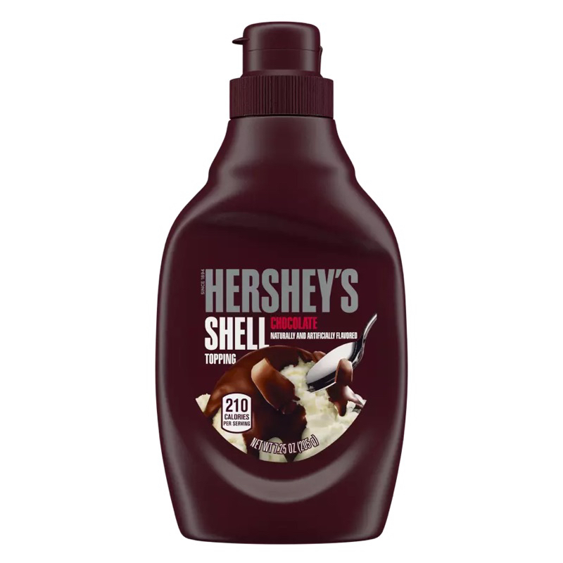 Hershey’s Shell topping chocolate 205g. fl ช็อกโกแลตท็อปปิ้ง เชลล์ ไอศครีม นำเข้าจากอเมริกา🇺🇸