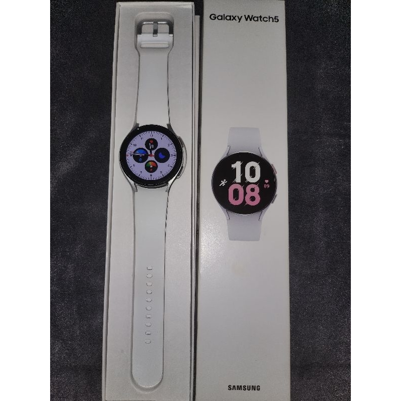 สมาร์ทวอทช์ Samsung Galaxy Watch5 44mm (Bluetooth) Silver (White Strap)
