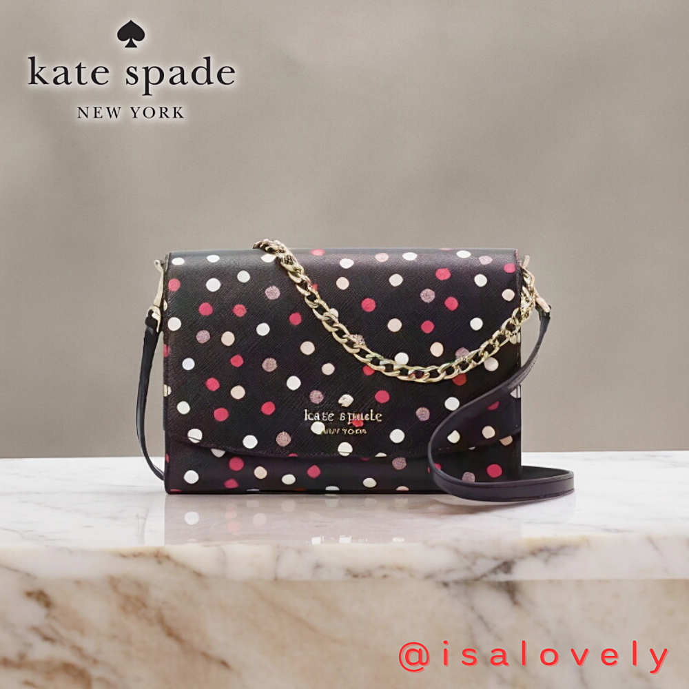 📌Isa Lovely Shop📌  Kate Spade convertible crossbody K9382 Black multi