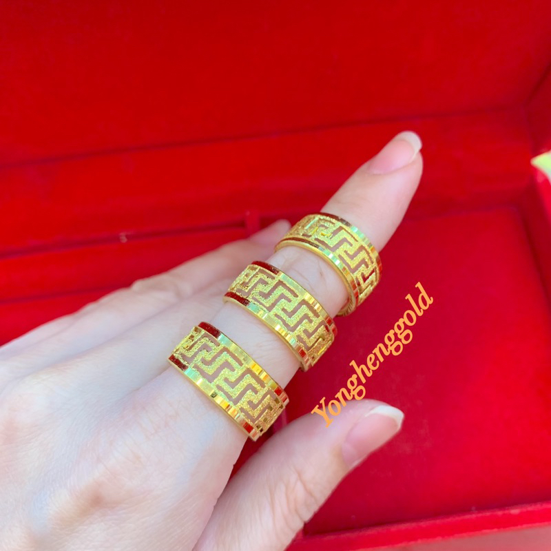 แหวนทอง1สลึงYonghenggold ลายจีน ทักแชทเลือกแบบและขนาดได้ค่ะ