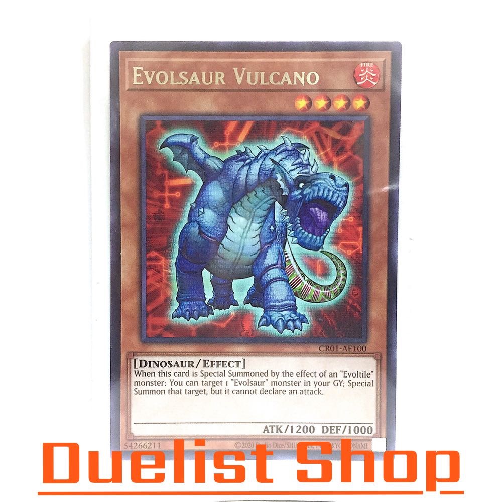 Evolsaur Vulcano (R) Monster Fire Level4 [Dinosaur/Effect] ชุด CR01-AE100 การ์ดยูกิโอ (Yu-Gi-Oh!) OCG Asia ENG