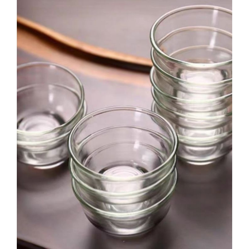 RTNS SHOP :ชุดถ้วยชา ถ้วยแก้ว ถ้วยยาขนาดเล็ก 50 ml.(ชุด 6 ใบ) พร้อมส่ง