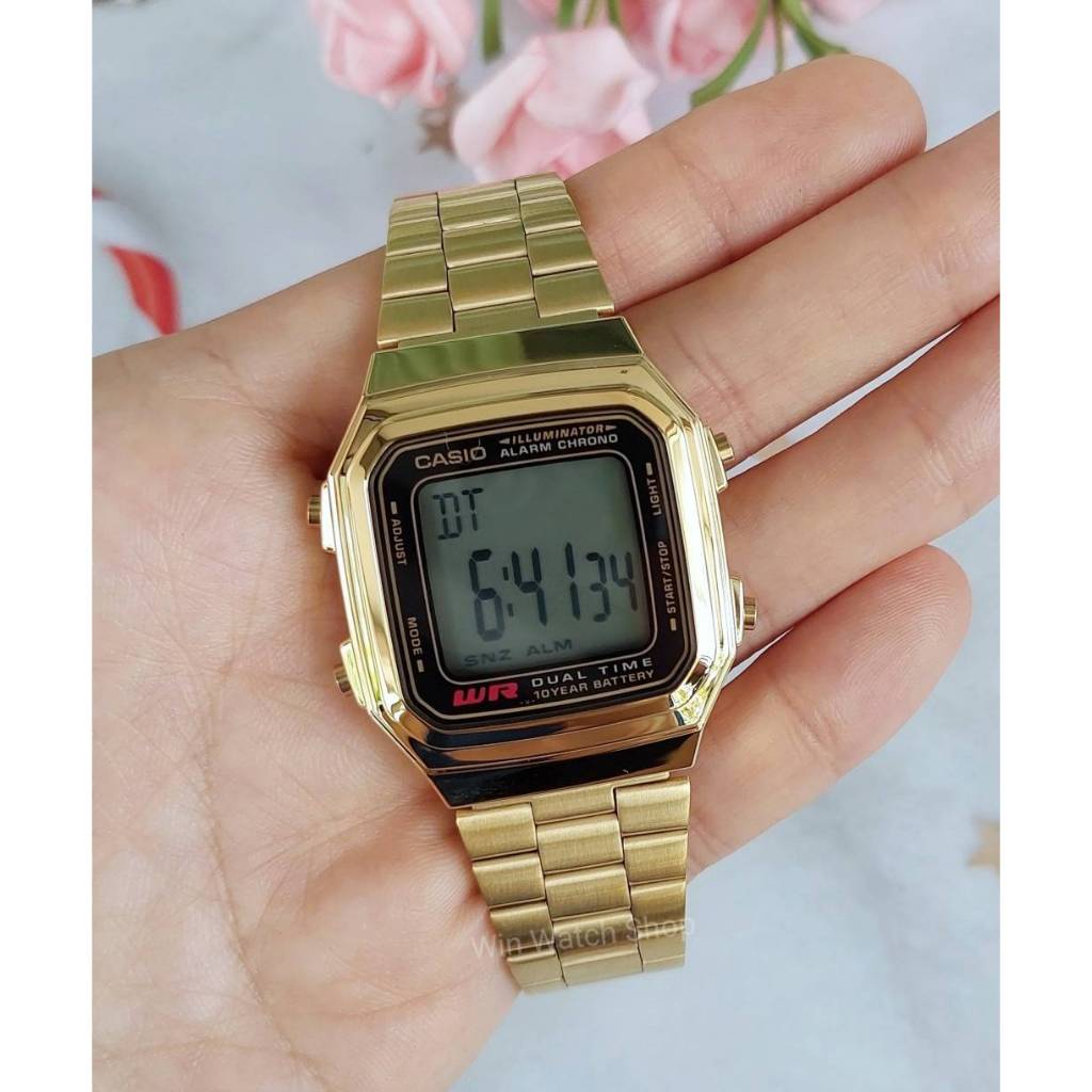 นาฬิกา Casio รุ่น A178WA-1A ,A178WGA-1 นาฬิกาข้อมือดิจิตอล สายสแตนเลส-ของแท้ 100% รับประกันสินค้า 1 ปี