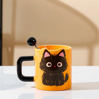 เซตแก้วกาแฟ ของขวัญลายแมวส้มสวยน่ารัก ราคาถูก ชาวออฟฟิศต้องมี ของชำร่วย