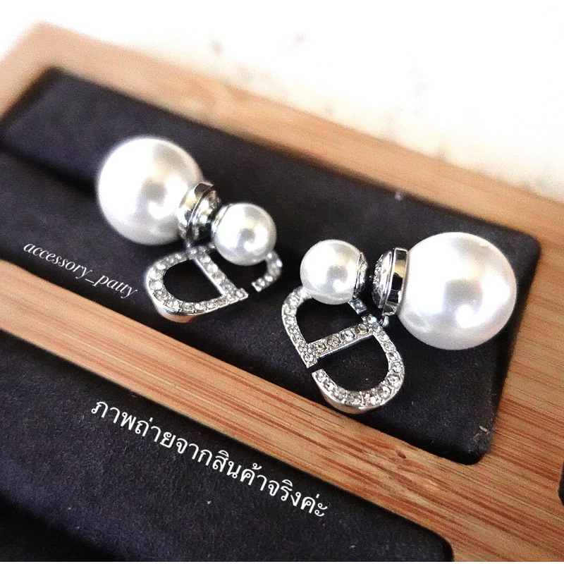 🎉New ต่างหูมุกCd รุ่นD72 จี้อะไหล่เงินฝังเพชร มีปั๊มเป๊ะ ลูกค้าถามหาสีนี้กันเยอะเลยค่ะ♥️ - รูปที่ 4