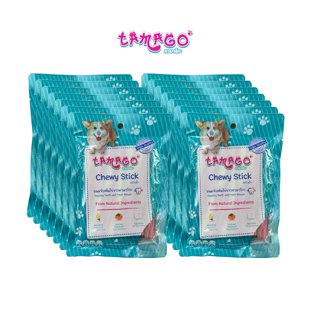 (รับฟรี 6 ซอง) Tamago Chewy Stick Jumbo ขนมขัดฟันสุนัข ขนมสุนัข ขนมหมา ทามาโกะ ชิววี่ สติ๊ก 12 ซอง