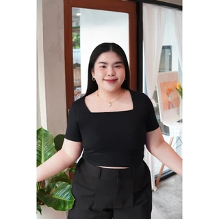 (A08) Cindy Top เสื้อคอเปิด หน้าผอมคอเพรียว