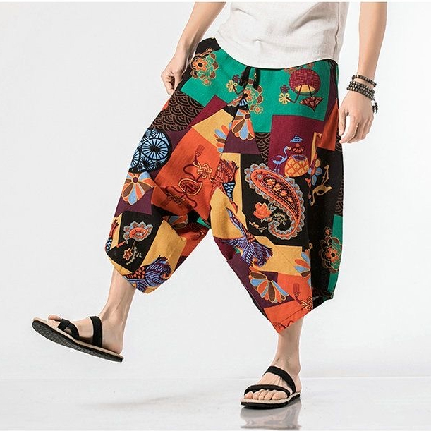 กางเกงฮาเร็มลายปาเต๊ะใส่สบาย สีสันสดใส ทรงหลวมๆ เท่ทันสมัย M-XXLพร้อมส่ง