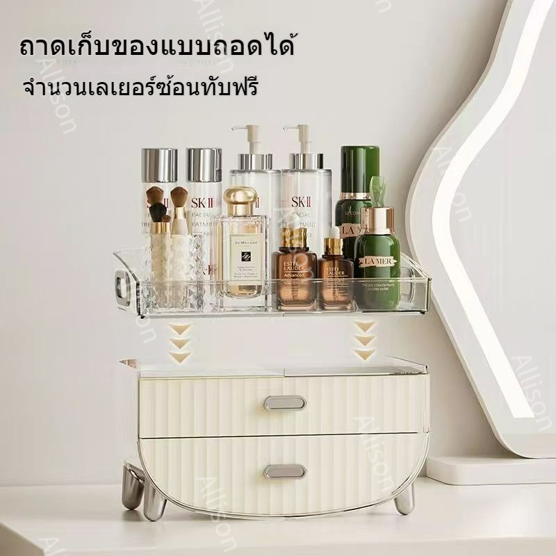 กล่องเก็บอายแชโดว์กล่องเครื่องสำอางลิ้นชักชั้นวางเครื่องสำอางอะคริลิคใสกล่องเครื่องสำอางเดสก์ท็อป - รูปที่ 7