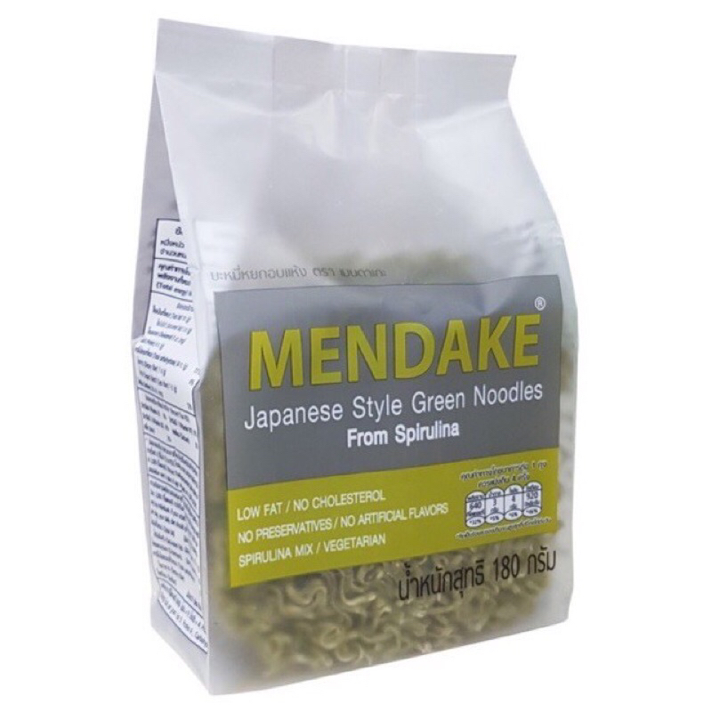 Mendake บะหมี่ผัก บะหมี่ไข่ เมนดาเคะ ผสมสาหร่าย บะหมี่อบแห้ง Noodles Vegetable Vegie สไตล์ญี่ปุ่น (แพคเล็ก) เจ ทานได้