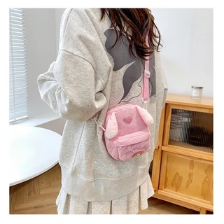 (พร้อมส่ง)J10158กระเป๋าสะพายไหล่ ผ้าลูกฟูก ขนาดเล็ก ลายการ์ตูนสุนัขน่ารัก สําหรับเด็กผู้หญิง