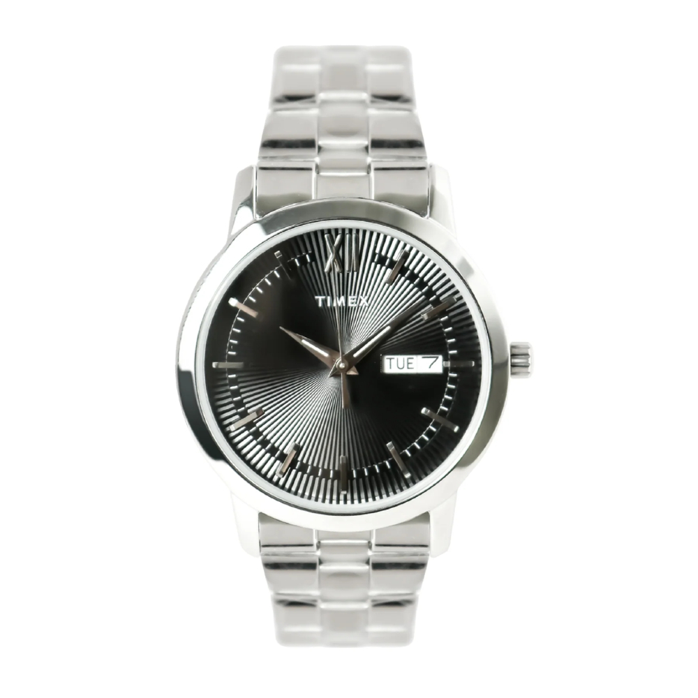 TIMEX TW00NTD54E Benedict Day-Date Stainless Steel Band Silver 39mm. นาฬิกา นาฬิกาข้อมือ นาฬิกาข้อมือผู้หญิง