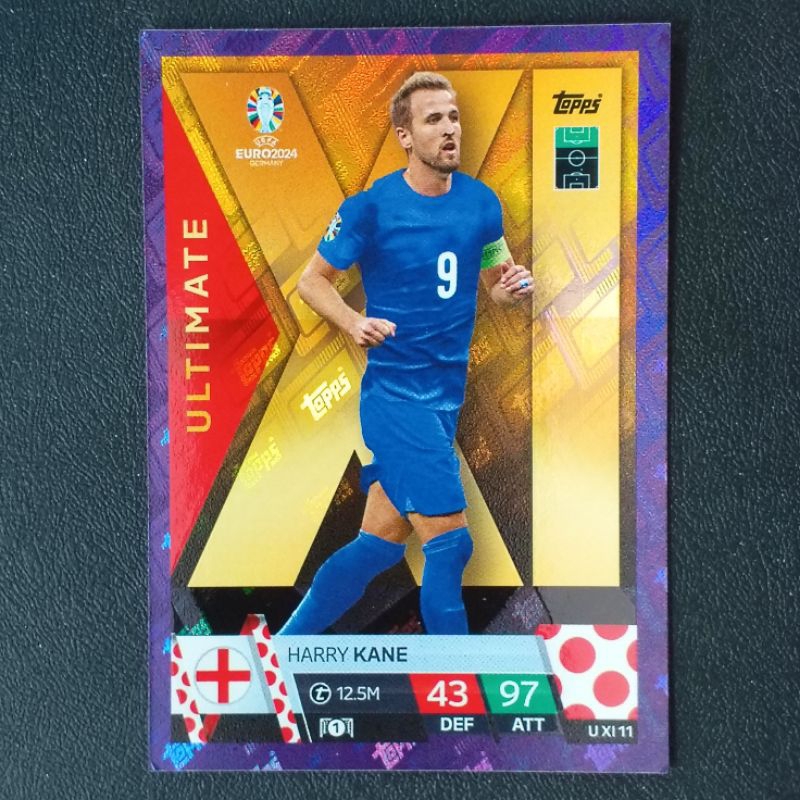 การ์ดฟุตบอล ยูโร 2024 แมตช์แอทแทค ใบพาราเลม่วง ( PURPLE CRYSTAL PARALLEL TOPPS EURO 2024 MATCH ATTAX