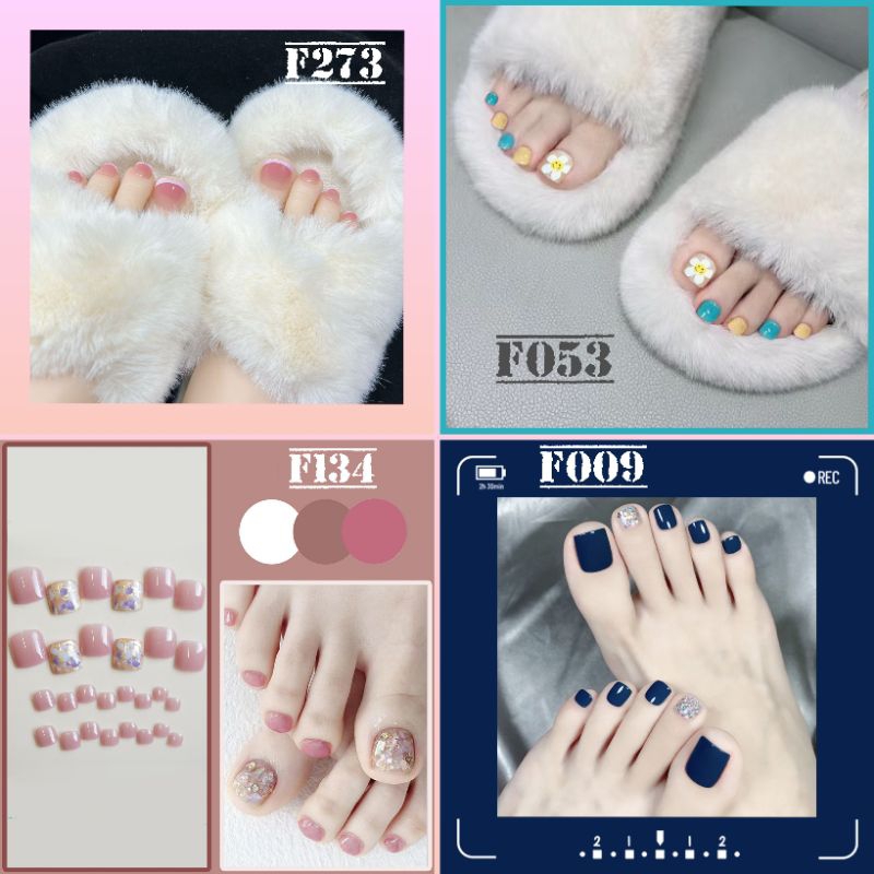 พร้อมส่ง เล็บเท้าปลอม พร้อมกาวซิลิโคน