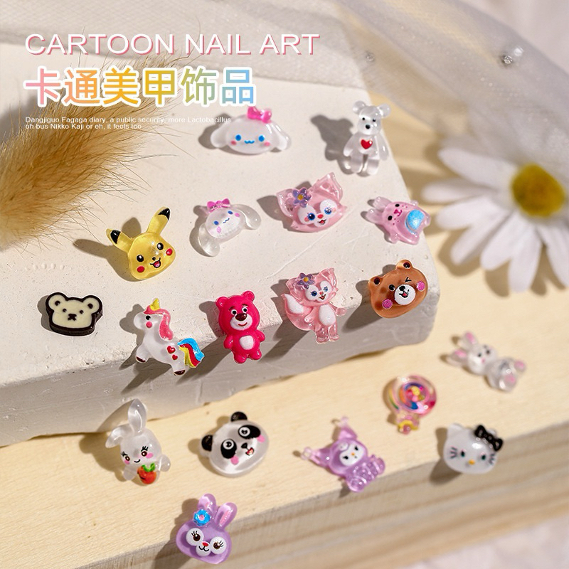 อะไหล่ติดเล็บการ์ตูนคละรวม 50 ชิ้น 45 บาท