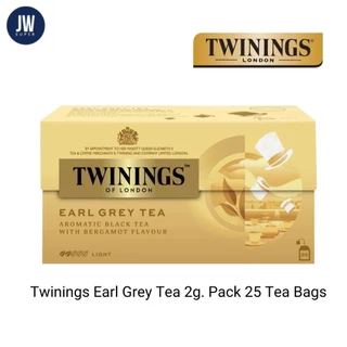 ทไวนิงส์ ชา สีทองอ่อน รสเอิร์ล เกรย์ ชนิดซอง 2 กรัม แพ็ค 25 ซอง Twinings Earl Grey Tea 2 g. Pack 25 Tea Bags ชา