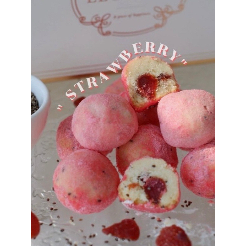 ❄️Snowball❄️ขนมอบเนื้อSemiกลิ่นหอมเนยทะลุกล่องรส🍓Strawberry Pre-order