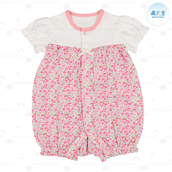(พร้อมส่ง) ชุดหมีแขนสั้น คละลายดอกไม้และธรรมชาติ ขนาด 60-70 CM แบรนด์ญี่ปุ่นแท้ Mantendo