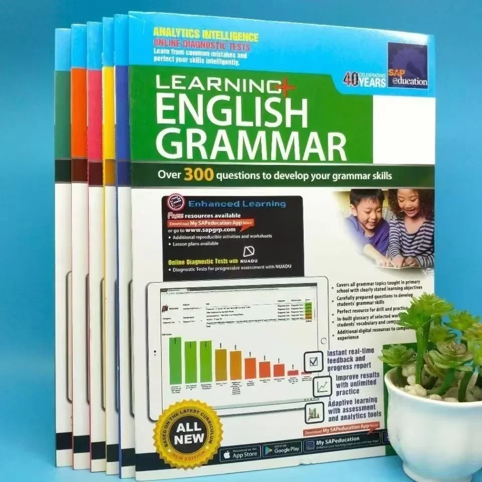 English exercise book 6 books Singapore grammar exercise book elementary school English grammar basi