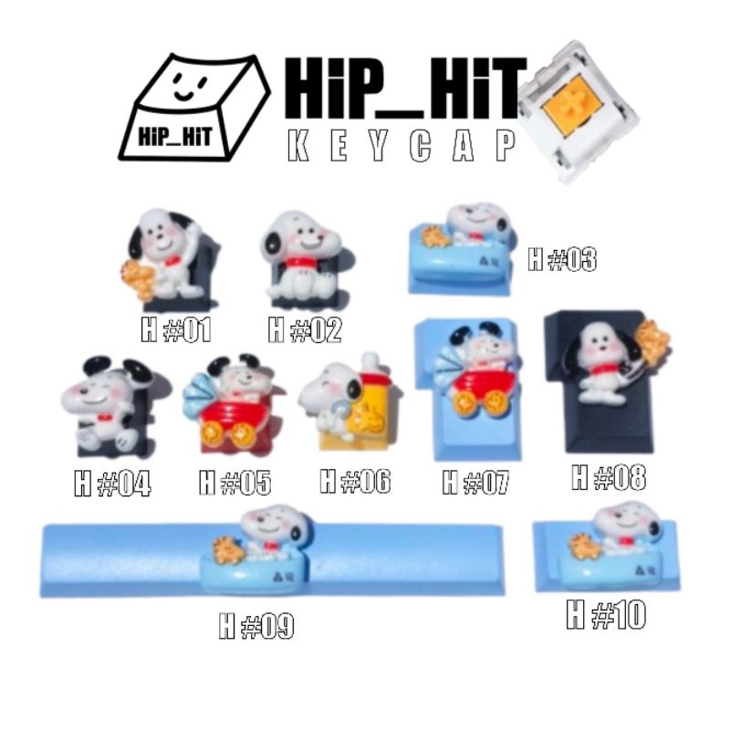 KEYCAP ปุ่มกดคีย์แคป ลายการ์ตูนสนูปปี้ น่ารักๆ ตกแต่งคีย์บอร์ด by hip_hit