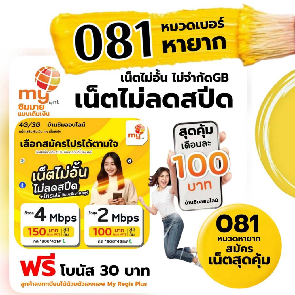 (My.7)เบอร์หมวด 081 หายาก หมวดแรกๆของไทย ระบบเติมเงิน ร้านบริการลงทะเบียนให้ ฟรี