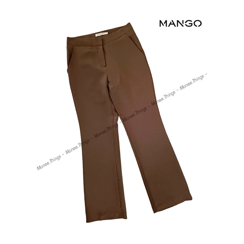 🥭MANGO🥭แมงโก้🥭 [P20] กางเกงขากระบอกเล็กสีน้ำตาล MANGO size S (มือสอง)
