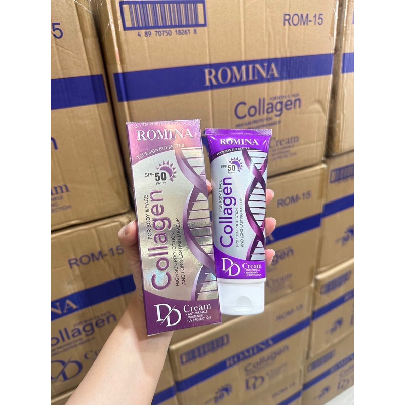 กันแดดผสมคอลลาเจนผสมรองพื้นแบบบางเบา spf50pa+++ สูตรใหม่สรม่วง พัฒนาสูตรจากสีทอง ผิวสว่างออร่า