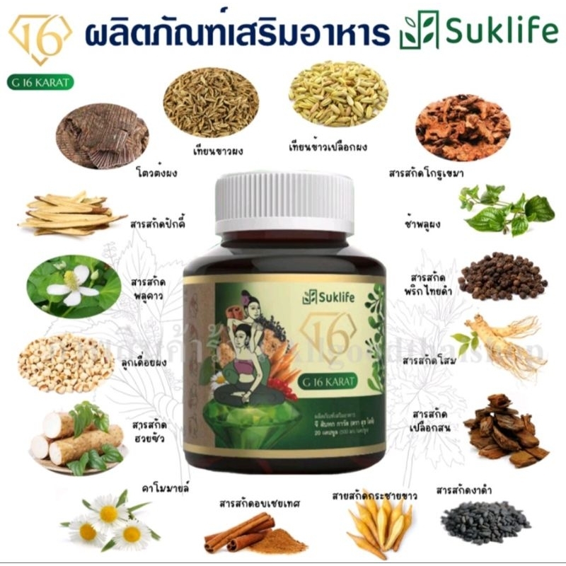 Suk life สุขไลฟ์ สมุนไพรเสริมสุขภาพ บรรเทาปวดเมื่อย1 กระปุก มี 20แคปซูล