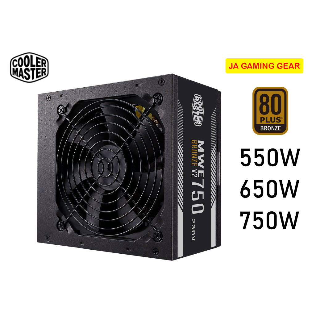 พาวเวอร์ซัพพลาย Cooler master MWE V2 230V 80+ bronze 650w,750w Power Supply PSU ตัวจ่ายไฟ รับประกัน 