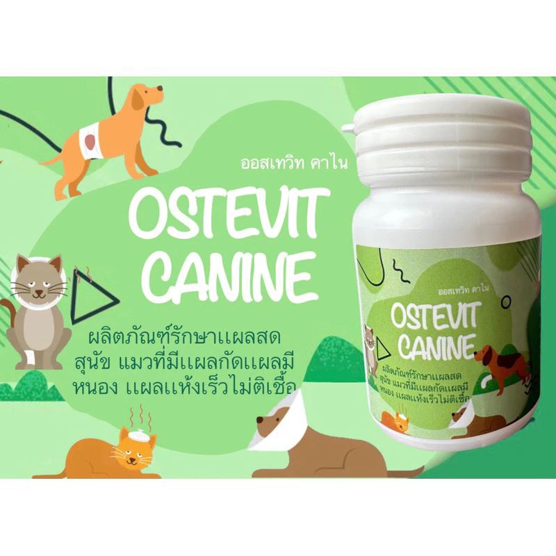Ostevit  canineผลิตภัณฑ์ดูแลบำรุงเเผลกัดกัน เเผลสด เเผลมีหนอง เเผลเเห้งเร็วสัตว์เลี้ยง
