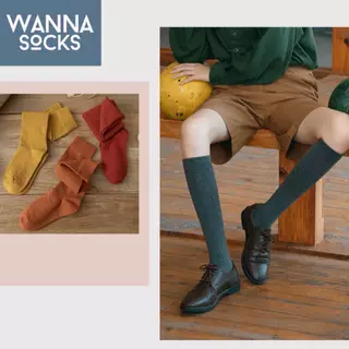 ส่งจากไทย!! ถุงเท้าข้อยาว CALFY SOCK สไตล์ญี่ปุ่น ผ้าฝ้าย ถุงน่อง สีพื้น สำหรับผู้หญิง C03