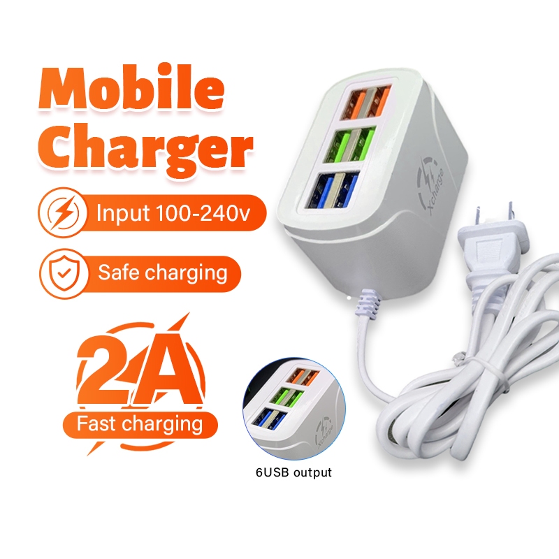 ปลั๊กไฟ USB 6พอร์ต ปลั๊ก USB ปลั๊กพ่วง ปลั๊กต่อไฟฟ้า
