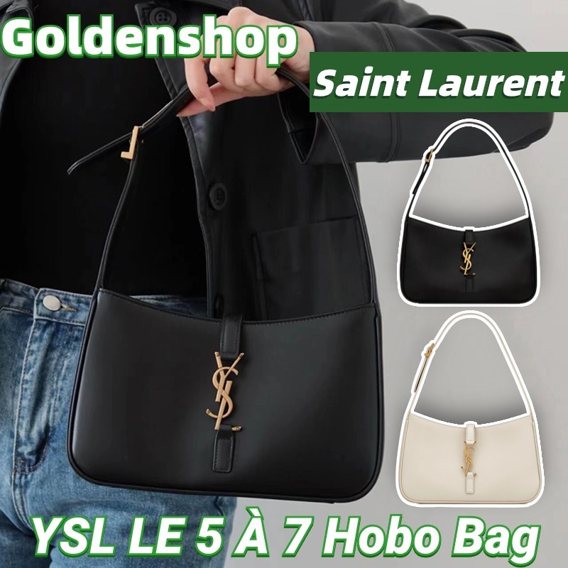 Yves Saint Laurent/YSL LE 5 À 7 Hobo Bag Smooth Leather อีฟส์แซงต์โลรองต์ กระเป๋าสะพายเดี่ยว