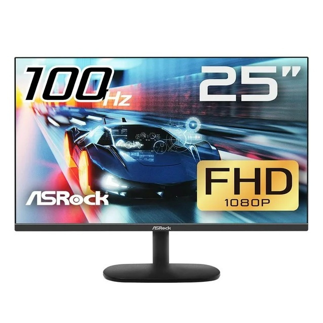 MONITOR (จอมอนิเตอร์) ASROCK CL25FF 24.5" IPS 100Hz (IPS, VGA, HDMI, DP) ประกัน 3 ปี