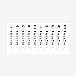 ( LP ) MINI สติกเกอร์ตกแต่งถ้วยกาแฟ สติกเกอร์ THANK YOU ขนาด: 1.5x9ซม 100 ดวง/แพค ( แช่น้ำไม่ได้ค่ะ )