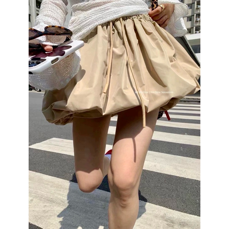 🇰🇷Korea Balloon Skirt New!!!กระโปรงทรงบอลลูน ซับในกางเกง ใส่แล้วความบอลลูนชัดม๊ากก น่ารักม๊ากก..เอวยางยืด มีเชือกปรับเอว