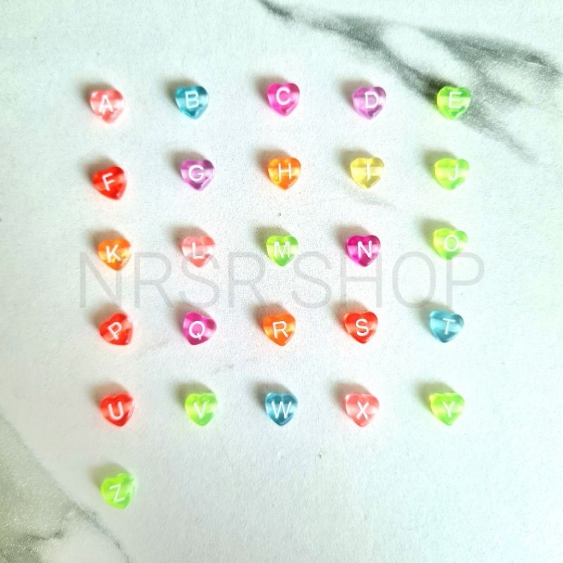 🌟พร้อมส่ง🌟 ลูกปัดตัวอักษร ภาษาอังกฤษ A-Z [แบบเลือกตัวอักษรได้](3) จำนวน 2 ตัว