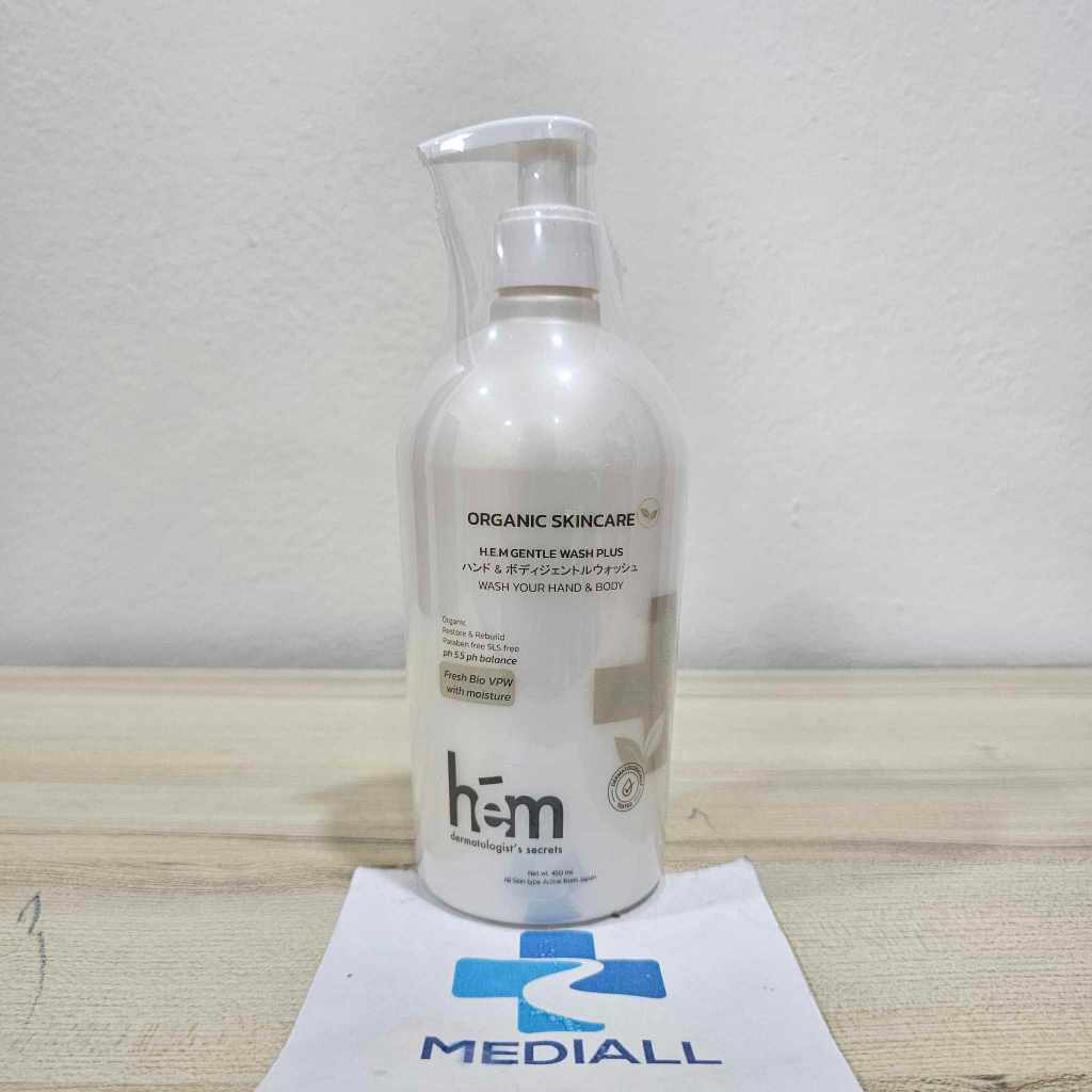 H.E.M Gentle Wash Plus Hand & Body 450 ml เอชอีเอ็ม เจนเทิล วอช พลัส เจลอาบน้ำ สบู่เหลว ชำระผิวกาย มือ  450 มล. hem