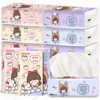 ทิชชู่แบบยาวยก1เเพ๊ค10ห่อ ลายเเกะ สินค้าพร้อมส่งในไทย