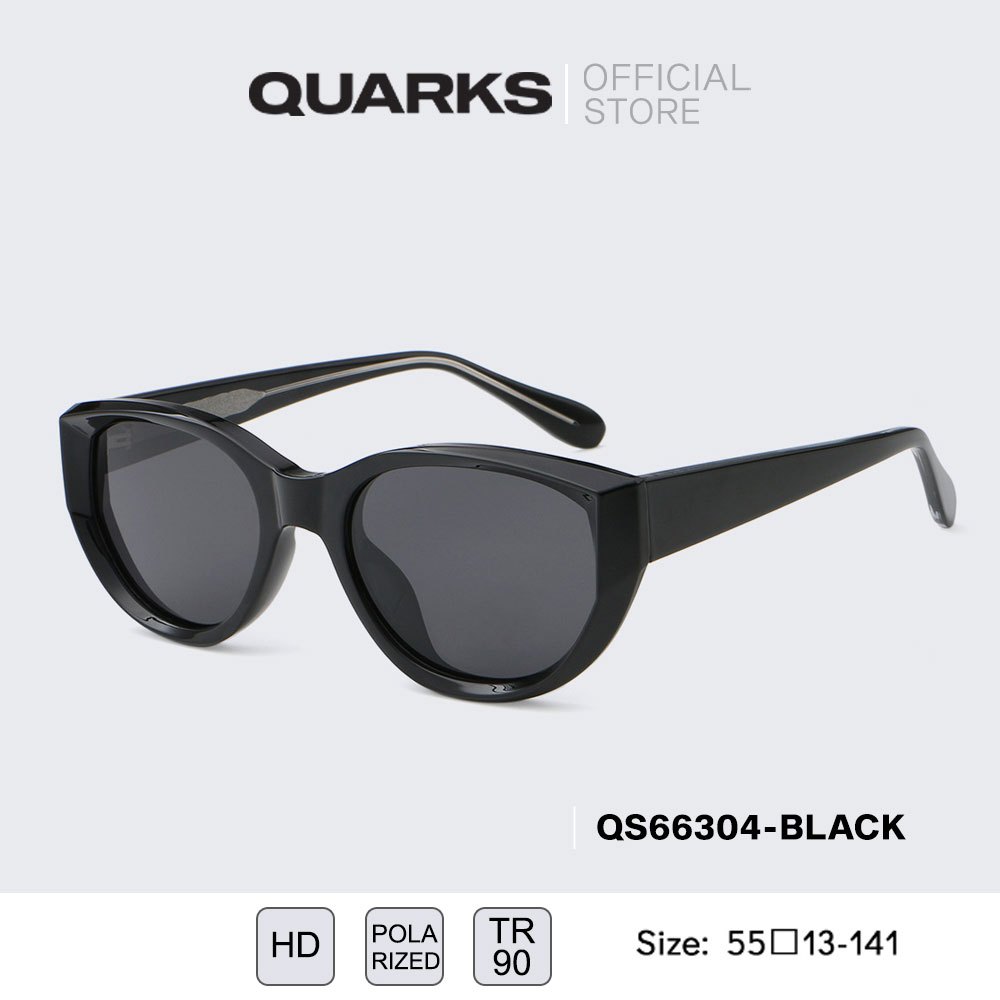 QUARKS แว่นกันแดด ขาเสริมเหล็ก เลนส์โพลาไรส์ ป้องกัน UV400 แว่นตากันแดดผู้ชายและผู้หญิง QS66304
