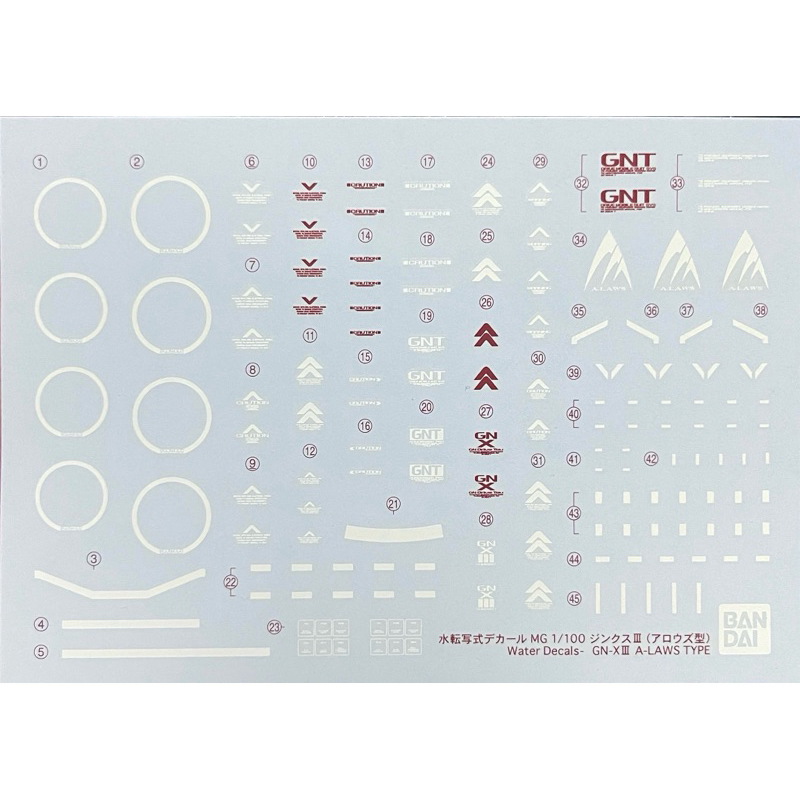 Water Decal Mg GN-X III A-Laws Type [Bandai]