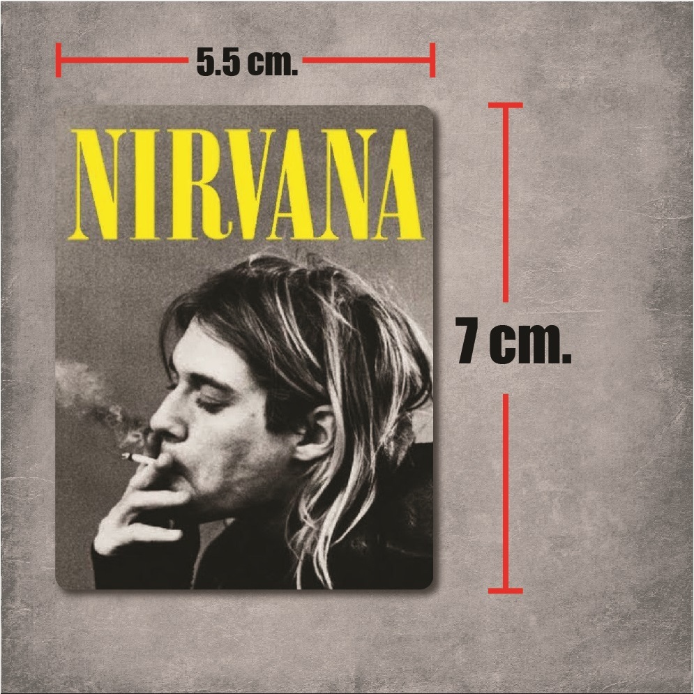 sticker pvc nirvana square สติกเกอร์ นักร้อง เนอร์วานา งานพิมพ์ดีที่สุด OFFSET PRINTING เคลือบ UV กันแดด กันน้ำ