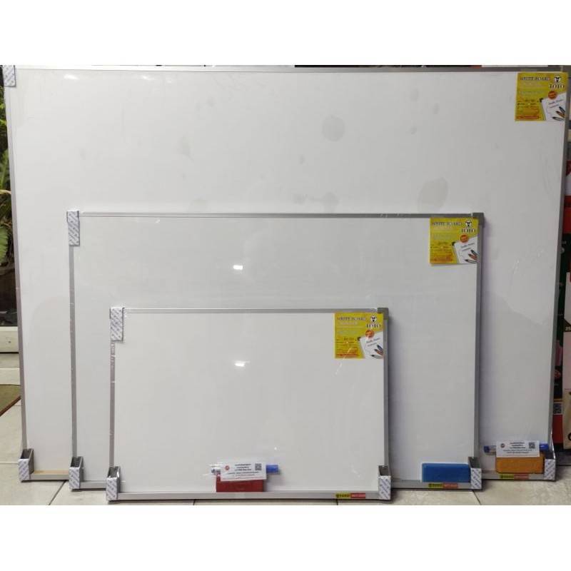 PPKK กระดานไวท์บอร์ดติดผนัง ธรรมดา/แม่เหล็ก สีขาว20x30 30x40 40x60 (ซม.)ขนาดอื่นสั่งทำได้ Whiteboard แถมแปรงลบ