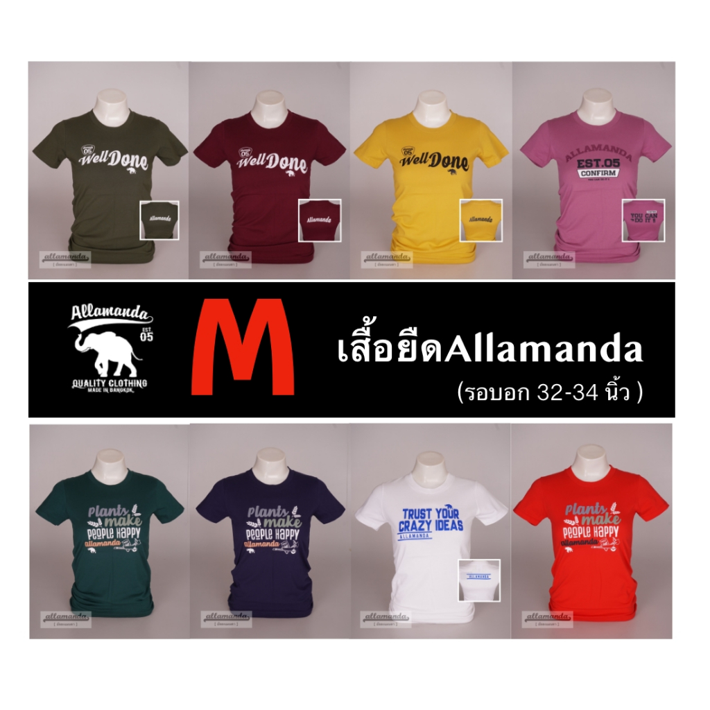 ลด80.-Allamanda Sale ไซส์ M รวมลาย เสื้อยืดผู้หญิง (รอบอก 32-34นิ้ว) By AEIOU สินค้าลิขสิทธิ์แท้