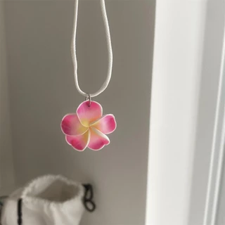 พร้อมส่ง สร้อยคอ ใส่ไปทะเล จี้ดอกไม้ ลูกปัด มุก หอย handmade น่ารัก ใส่ได้หลายเเบบ