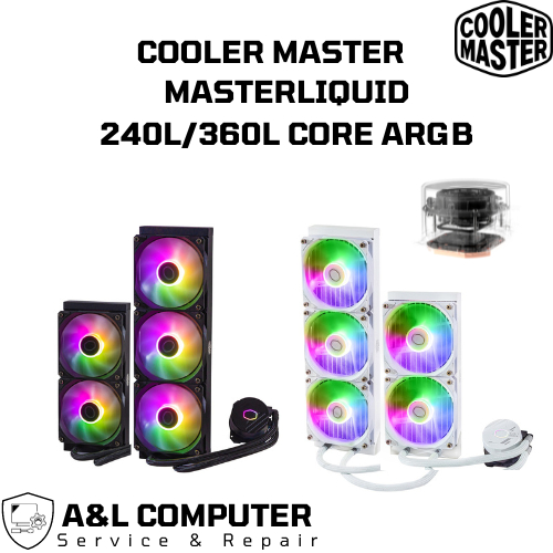ชุดน้ำปิด (CPU Liquid Coolers) รุ่น MasterLiquid 240L/360L Core ARGB Black - Cooler Master